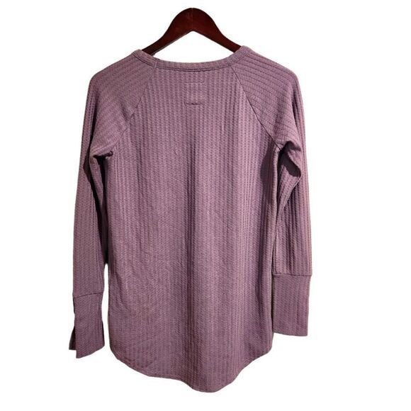 Chaser Thermal Waffle Knit Light Purple Top Size Small Scoop - Picture 3 of 7